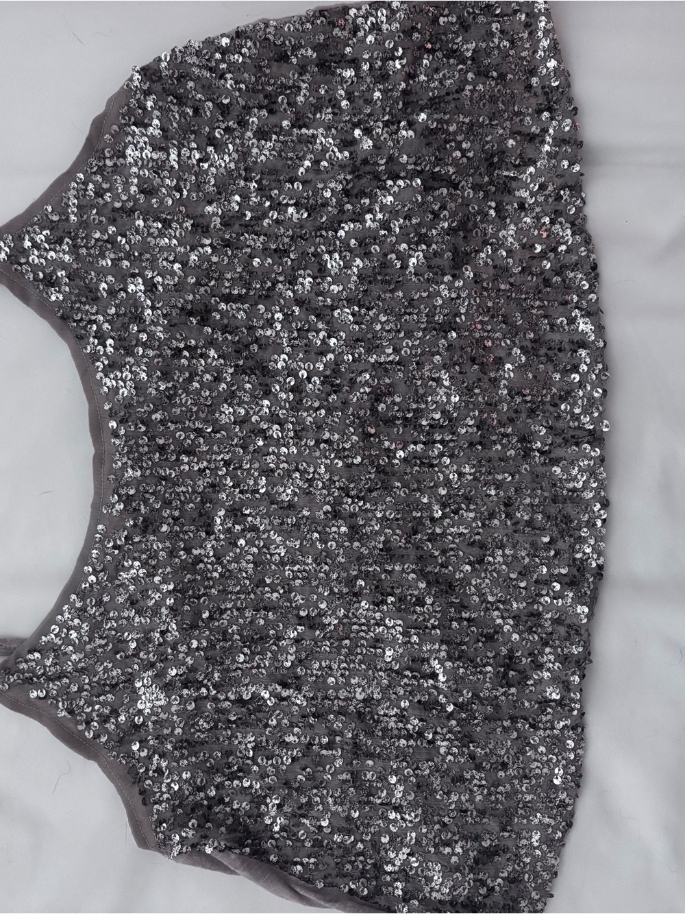 Abercrombie & Fitch Silver Sequin Crop Top